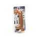 Medium brown 7-inch realistic dildo with suction cup base in clear packaging featuring cartoon baseball player illustration.