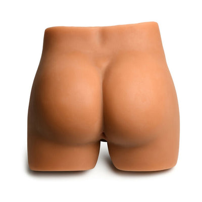 Rear view of a medium-sized jock male masturbator with realistic skin tone and detailed sculpted hips and buttocks.