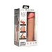 Jock Real Skin 8.5-inch light silicone dildo in packaging showing realistic texture and suction base features.