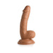 Realistic dark brown 7-inch dildo with textured shaft, balls, and suction cup base for hands-free use.