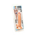 Realistic 7-inch flesh-toned dildo with suction base in clear retail packaging featuring cartoon swimmer illustration.