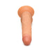 Realistic 7-inch flesh-toned dildo with suction cup base and textured surface for versatile use.
