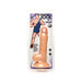 7-inch realistic flesh-tone dildo with suction base in clear packaging featuring cartoon wrestler illustration.