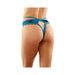 Kalina Velvet Strappy Cut-out Thong With Keyhole Back Teal S/m - SexToy.com