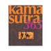Cover of Kama Sutra 365 book featuring bold orange and purple text with two small intimate photo inserts on a dark background.