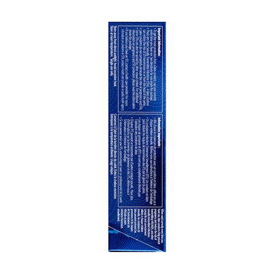 Back view of Kimono Swirl Condom pack showing safety and usage information on blue packaging.