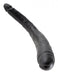 Black 16-inch tapered double-ended dildo with realistic texture and detailed veining.