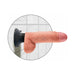 Beige 7-inch realistic vibrating dildo with balls mounted on a suction cup against a tiled wall background.
