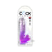 King Cock Clear 6-inch translucent purple dildo with suction cup base in retail packaging.