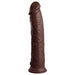 King Cock Elite 11-inch dual-density silicone dildo in dark brown with lifelike texture and suction cup base.