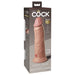 Packaging of King Cock Elite 8-inch dual-density silicone dildo with lifelike texture and suction cup base.