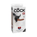 Packaging of King Cock 7-inch beige strap-on harness with adjustable black vinyl straps and lifelike dildo.
