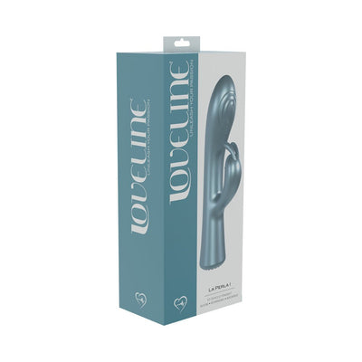 Packaging box of La Peria I Rabbit vibrator in blue and white with product image and branding details.