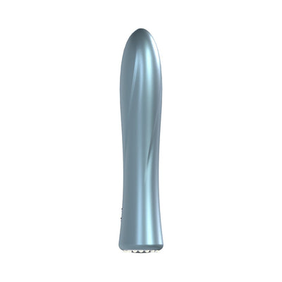 Sleek blue La Peria II vibrator with smooth, curved design and ergonomic shape for targeted stimulation.