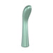 Sleek mint green G-spot vibrator with curved tip and smooth matte finish for targeted stimulation.