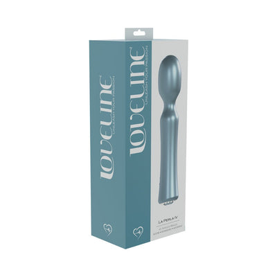 Packaging box of La Peria IV Wand vibrator in blue with product image and Loveline branding.