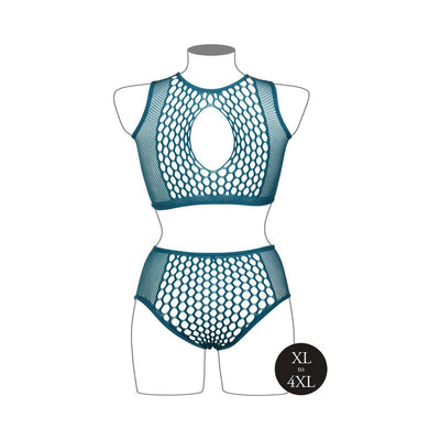 Le Desir Duo Net Key-hole Bra Set Ocean Deep