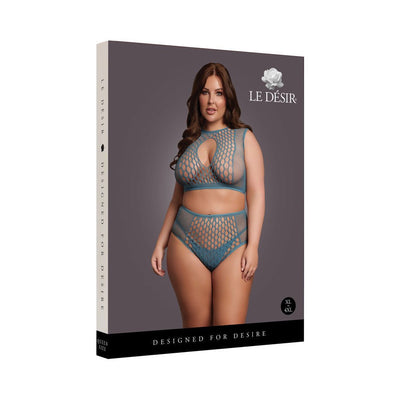 Le Desir Duo Net Key-hole Bra Set Ocean Deep