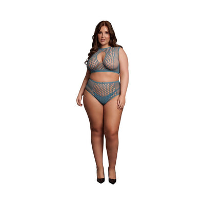 Le Desir Duo Net Key-hole Bra Set Ocean Deep
