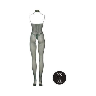Le Desir Fishnet And Lace Bodystocking Midnight Green O/s - SexToy.com