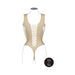 Le Desir V - neck Teddy With Opaque Panels Sandy Beach O/s - SexToy.com