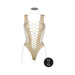 Le Desir V - neck Teddy With Opaque Panels Sandy Beach O/s - SexToy.com