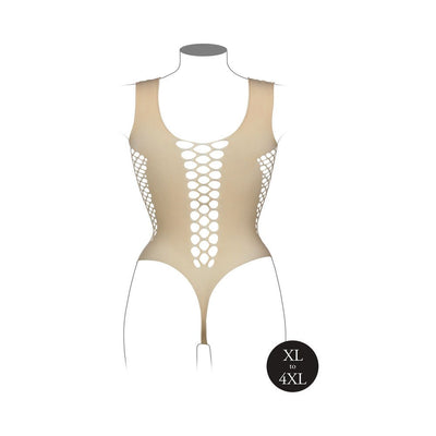 Le Desir V-neck Teddy With Opaque Panels Sandy Beach