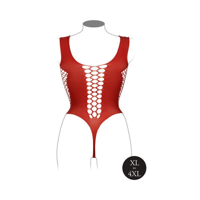 Le Desir V-neck Teddy With Opaque Panels Sunset Glow