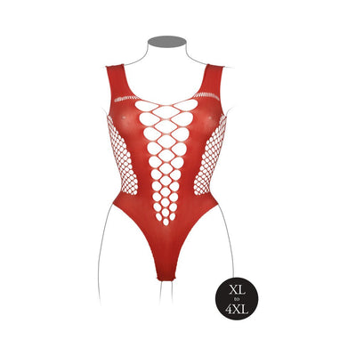 Le Desir V-neck Teddy With Opaque Panels Sunset Glow