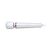 Le Wand Powerful Petite Plug-In massager in white with flexible neck and three-button control, featuring an 8-foot power cord.