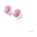 Lelo Beads Plus in pink and white with a connecting string, designed for pelvic floor training and enhanced pleasure.