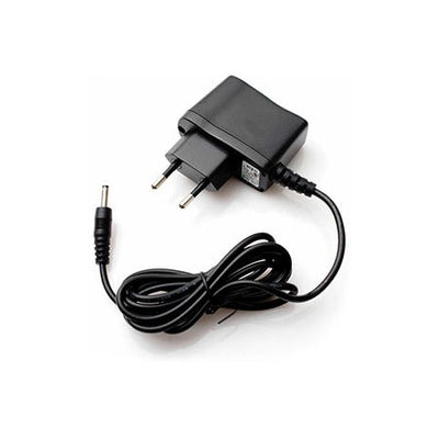 Black LELO 230V Type C Europlug charger with attached cable on white background.