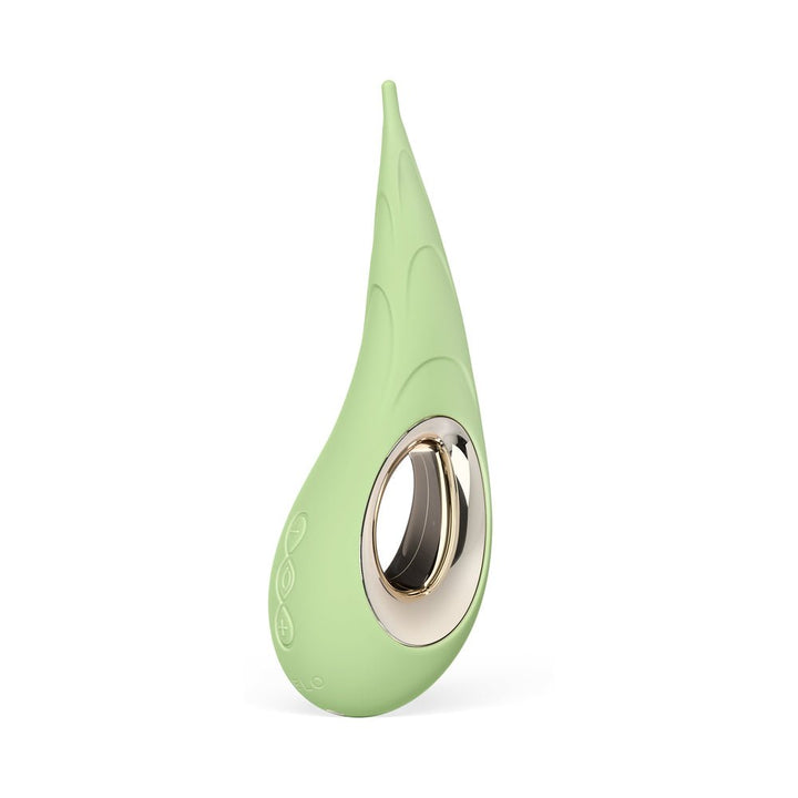 Lelo Dot Cruise clitoral vibrator in soft green with ergonomic handle and smooth silicone finish.