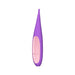 Purple and pink compact Lelo Dot Travel clitoral stimulator with a sleek, tapered design and smooth silicone finish.
