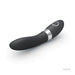 Sleek black LELO Elise 2 vibrator with curved design, silver accent, and control buttons on a white background.