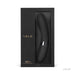 Black LELO Elise 2 dual-powered massager in sleek packaging with gold lettering and a smooth silicone finish.