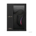 Lelo Enigma dual-action sonic massager in black with rose detail, displayed in sleek black packaging with gold lettering.