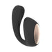 Black Lelo Ida Wave dual stimulator with curved design and rose gold accent panel on a white background.