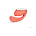 Coral-colored Lelo Ida Wave dual stimulator with curved design and white control panel on top, displayed on white background.