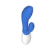 Blue and white dual stimulator with curved design and ergonomic handle by Lelo Ina Wave 2.