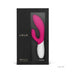 Lelo Ina Wave 2 dual stimulator in pink and white with ergonomic design in black packaging box.