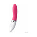 Pink and white sleek personal massager with ergonomic design and control buttons on the handle by LELO