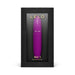 Purple Lelo Mia 3 personal vibrator in black gift box with gold lettering and clear display window.