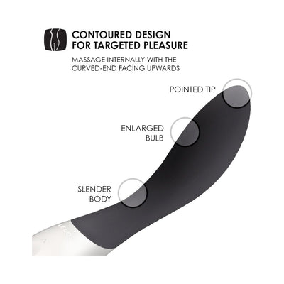 Lelo Mona Wave with contoured design featuring a pointed tip, enlarged bulb, and slender body for targeted internal massage.