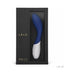 Lelo Mona Wave double-action massager in navy and white, displayed in sleek black packaging with gold lettering.