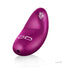 Purple Lelo Nea 2 personal massager with smooth curved design and butterfly detail on a white background.