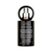 Black bottle of Lelo Personal Moisturizer with a circular handle and silver pump dispenser.