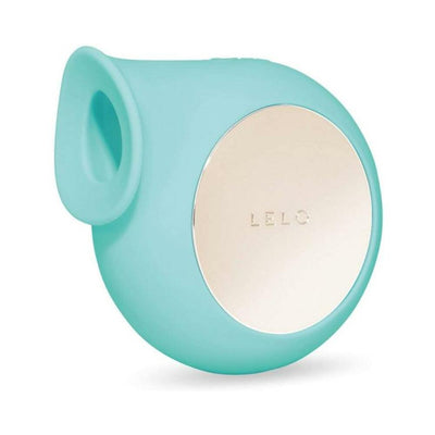 Lelo Sila Cruise sonic clitoral massager in aqua with smooth silicone body and circular control panel.