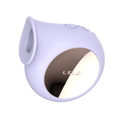 Lelo Sila Cruise sonic clitoral massager in lilac with smooth silicone body and reflective gold accent panel.