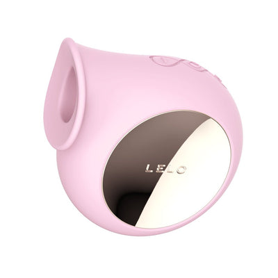 Pink LELO Sila Cruise sonic clitoral massager with smooth silicone body and reflective gold accent panel.